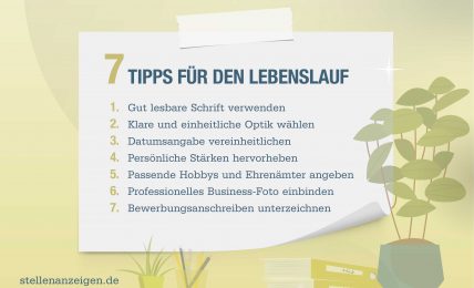 7 Tipps für den perfekten Lebenslauf - Vorlage