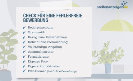 Checkliste für eine fehlerfreie Bewerbung