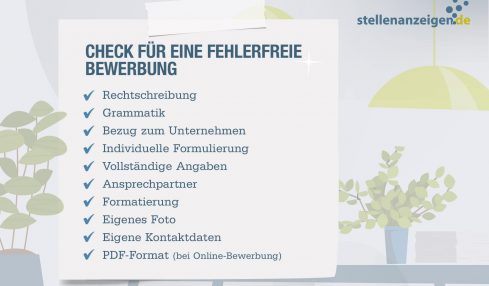 Checkliste für eine fehlerfreie Bewerbung